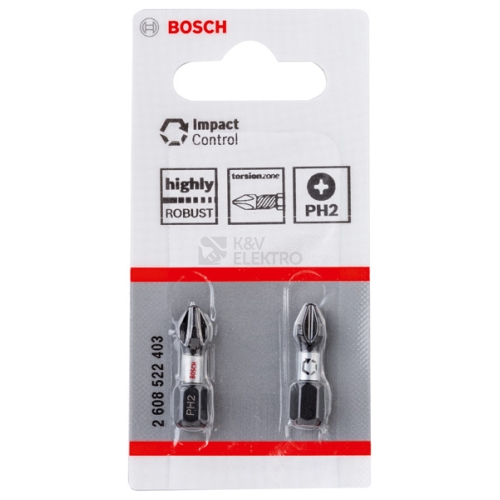 Bity šroubovací PH2 blisr 2ks Bosch Impact Control 2.608.522.403
