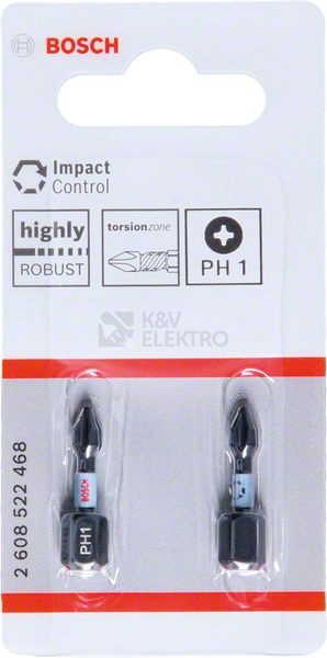 Obrázek produktu Bity šroubovací PH1 blisr 2ks Bosch Impact Control 2.608.522.468 0