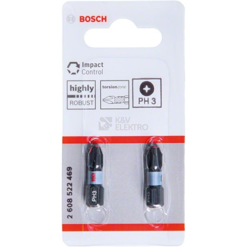 Bity šroubovací PH3 blisr 2ks Bosch Impact Control 2.608.522.469