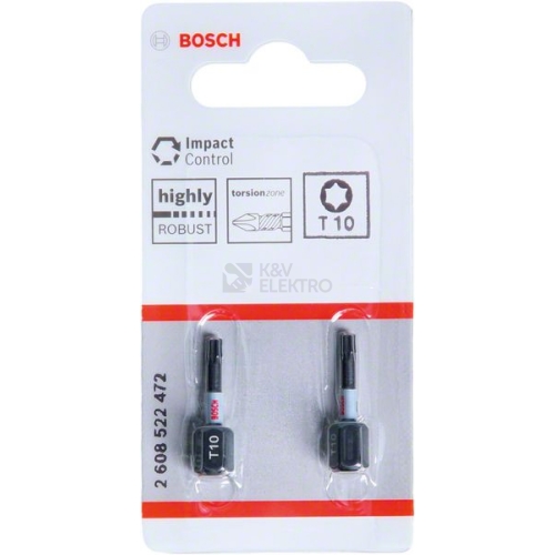 Bity šroubovací T10 blisr 2ks Bosch Impact Control 2.608.522.472