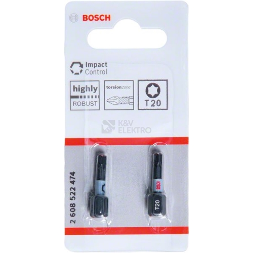 Bity šroubovací T20 blisr 2ks Bosch Impact Control 2.608.522.474