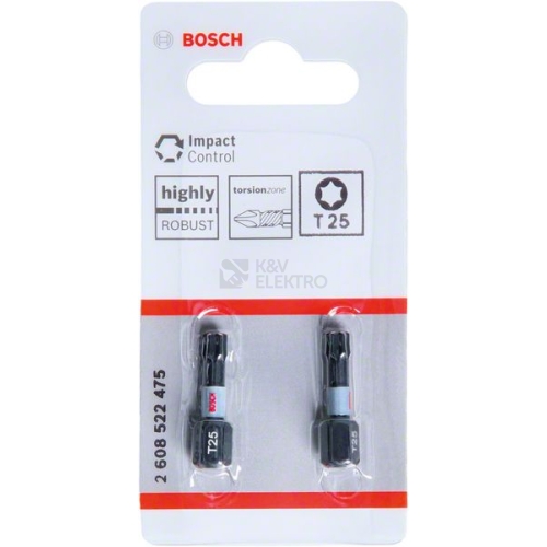 Bity šroubovací T25 blisr 2ks Bosch Impact Control 2.608.522.475