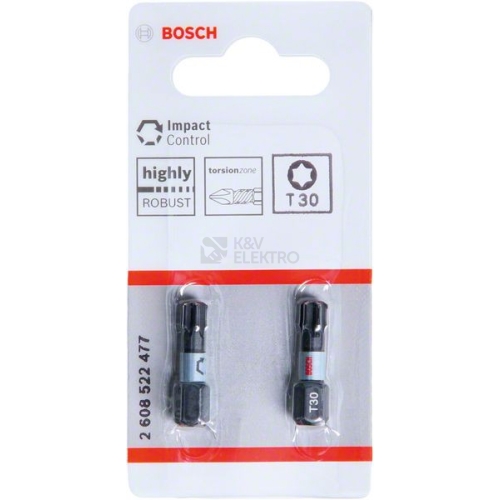 Bity šroubovací T30 blisr 2ks Bosch Impact Control 2.608.522.477