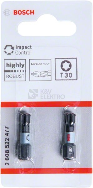 Obrázek produktu Bity šroubovací T30 blisr 2ks Bosch Impact Control 2.608.522.477 0