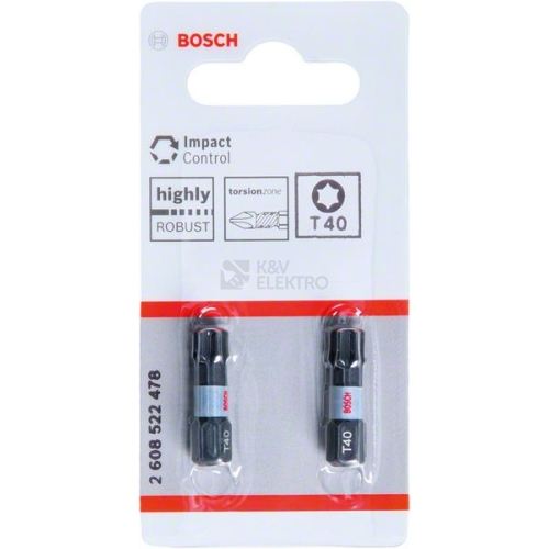 Bity šroubovací T40 blisr 2ks Bosch Impact Control 2.608.522.478