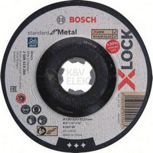 Brusný kotouč na kov 125x6x22,23mm Bosch X-LOCK SfM 2.608.619.366