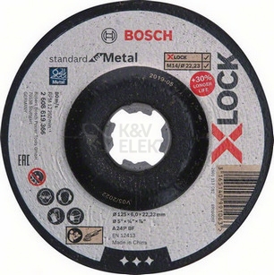 Obrázek produktu Brusný kotouč na kov 125x6x22,23mm Bosch X-LOCK SfM 2.608.619.366 0