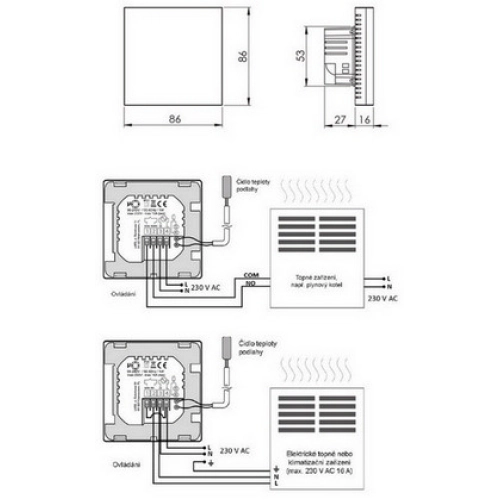 Chytrý termostat AURATON 2YA WiFi černý (obrázek 7)