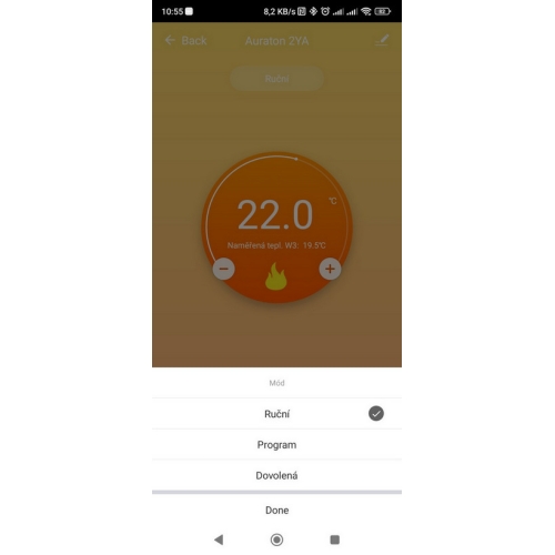 Chytrý termostat AURATON 2YA WiFi černý