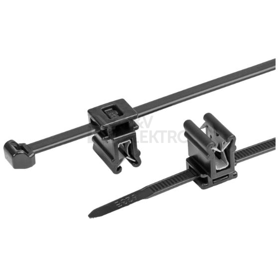 Obrázek produktu Stahovací pásky 4,6/200 černé s klipem na hranu 1-3mm HellermannTyton 156-00948 T50ROSEC4A-PA66W-BK 100ks 0