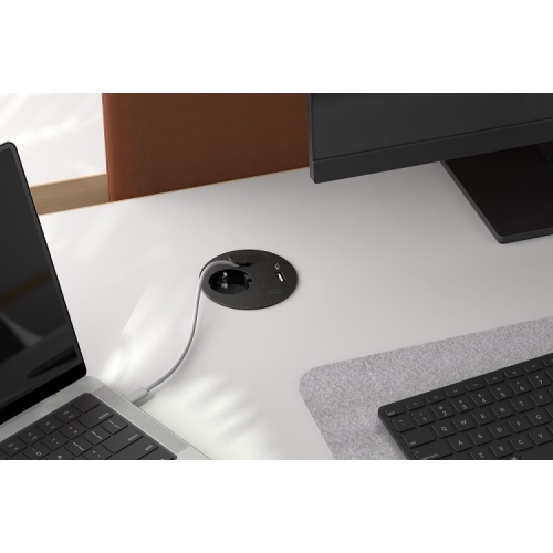 Stolní zásuvka BACHMANN 938.202 Loop in Charge černá 230V + USB nabíječka