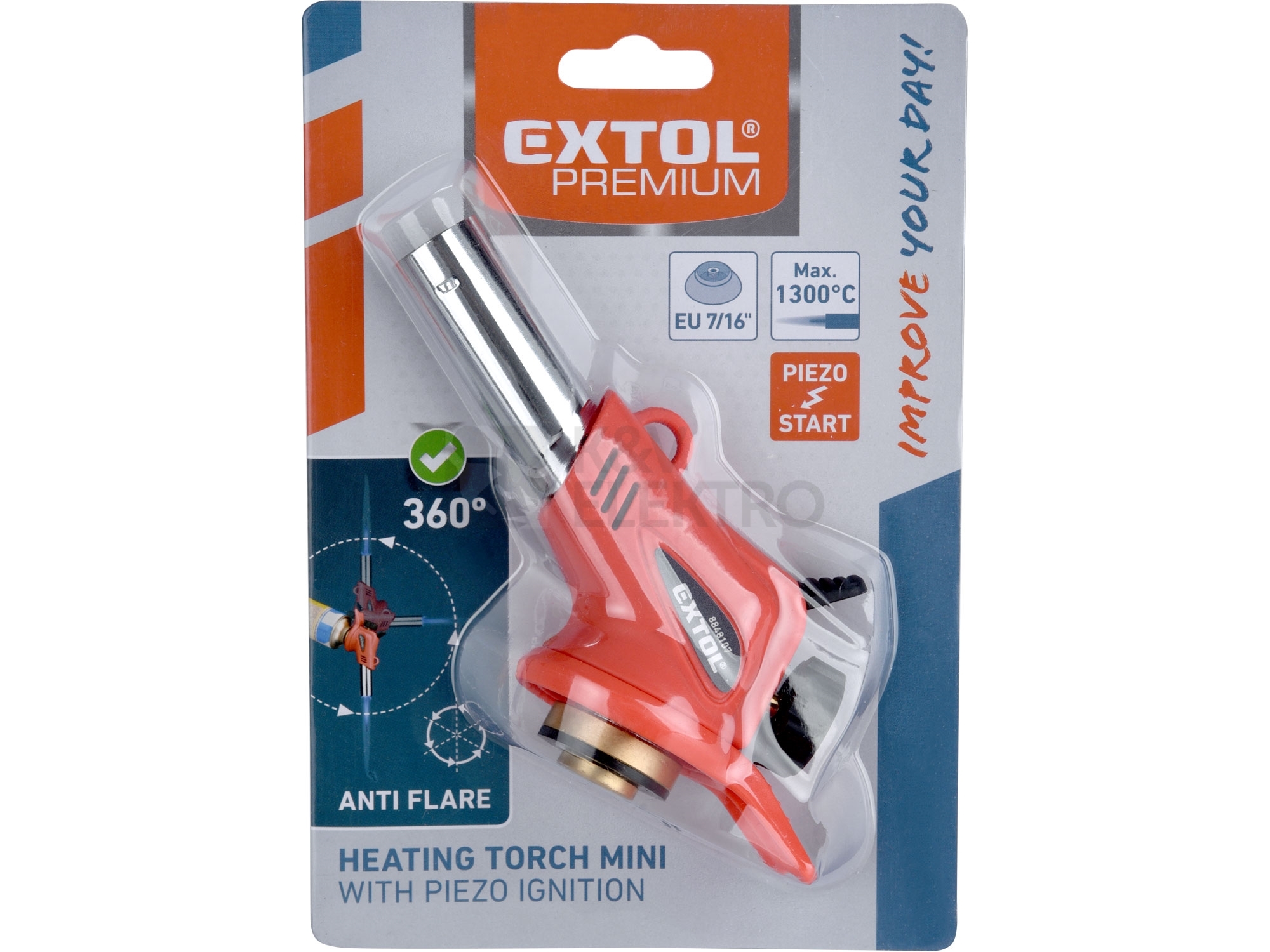 Obrázek produktu Piezo hořák 1,1kW na kartuše 7/16" EXTOL PREMIUM 8848107 bez lahve 5