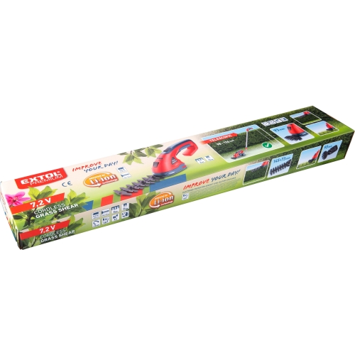 Aku nůžky na trávu a keře teleskopické EXTOL PREMIUM 8895602 7,2V 1,5Ah