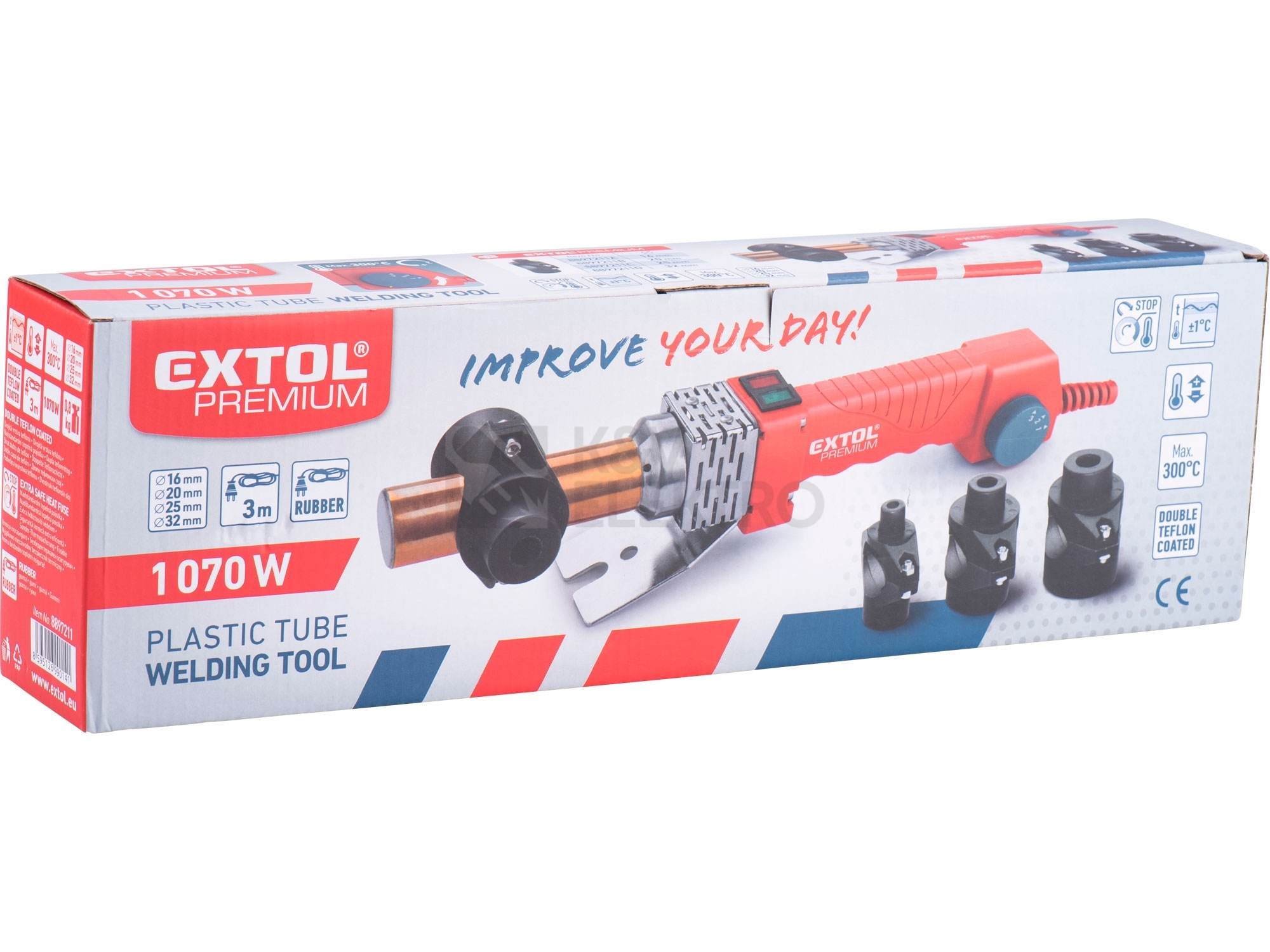 Obrázek produktu Polyfúzní svářečka na plastové trubky 1070W EXTOL PREMIUM 8897211 7