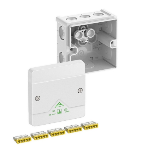 Krabice Spelsberg Abox 025-2,5/W se svorkovnicí 5x5x2,5mm2 IP66 bílá 87x87x52mm 80212001