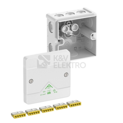 Krabice Spelsberg Abox 025-2,5/W se svorkovnicí 5x5x2,5mm2 IP66 bílá 87x87x52mm 80212001