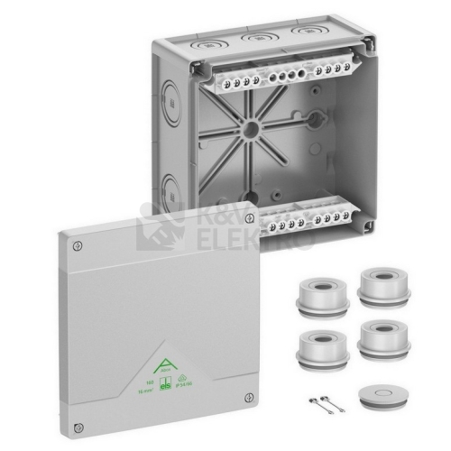 Krabice Spelsberg Abox 160-16 se svorkovnicí 1x5x16mm2 IP55/IP66 šedá 182x182x90 81642001