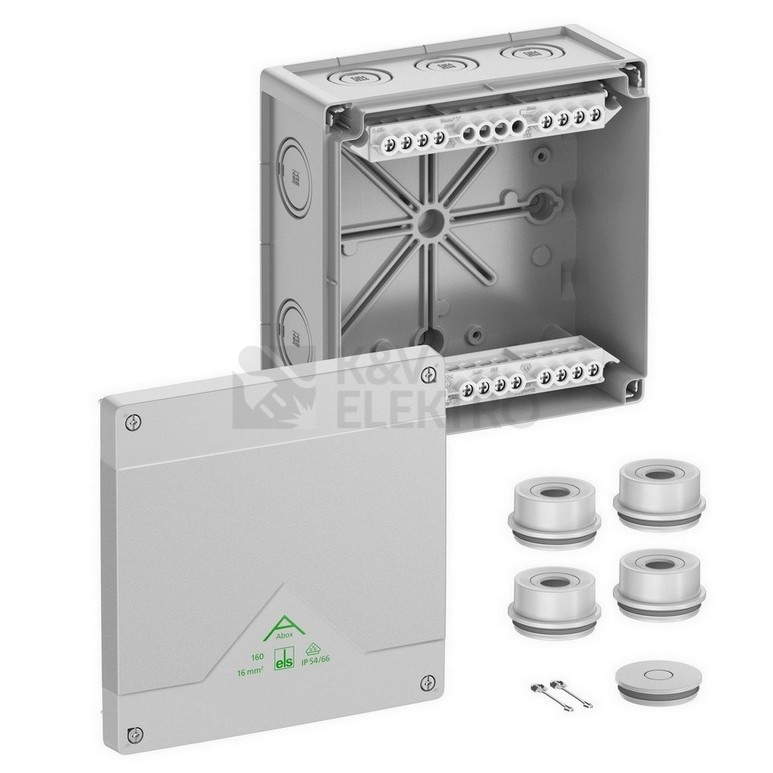 Obrázek produktu Krabice Spelsberg Abox 160-16 se svorkovnicí 1x5x16mm2 IP55/IP66 šedá 182x182x90 81642001 0