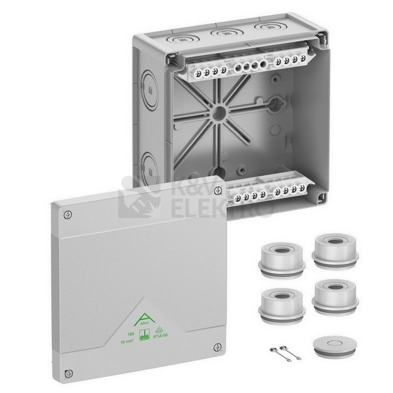 Obrázek produktu Krabice Spelsberg Abox 160-16 se svorkovnicí 1x5x16mm2 IP55/IP66 šedá 182x182x90 81642001 0