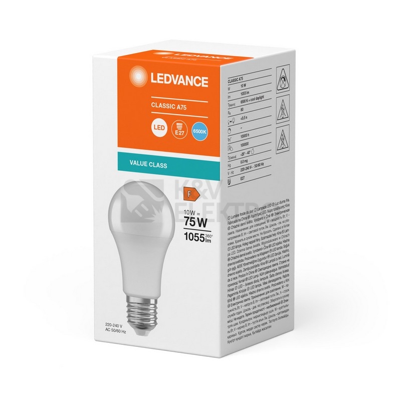 Obrázek produktu LED žárovka E27 LEDVANCE CL A FR 10W (75W) studená bílá (6500K) 1
