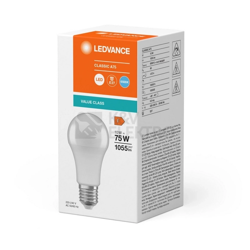 Obrázek produktu LED žárovka E27 LEDVANCE CL A FR 10W (75W) studená bílá (6500K) 1