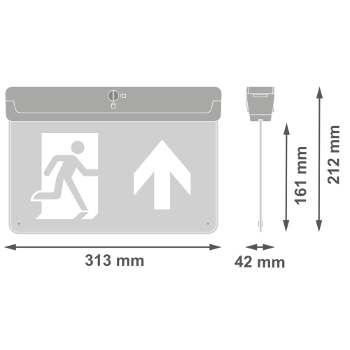 Nouzové LED svítidlo LEDVANCE EMERGENCY EXIT SIGN 0,7W​ 20lm​ 3h​ bez piktogramu