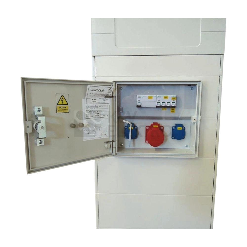 Obrázek produktu Elektroměrový rozvaděč pro fotovoltaiku pilíř DCK Helga 2H-N-C/63A-QM s vypínačem a zásuvkami šedý pro ČEZ, EGD (E.ON) 5941000123 2