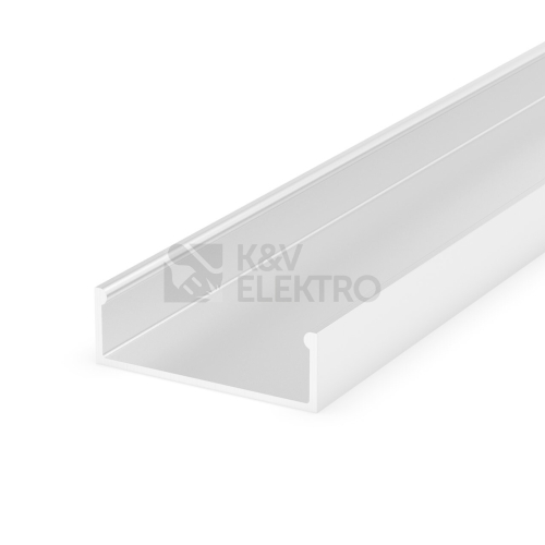 Nástěnný hliníkový profil až pro 2 LED pásky, bílý 092251