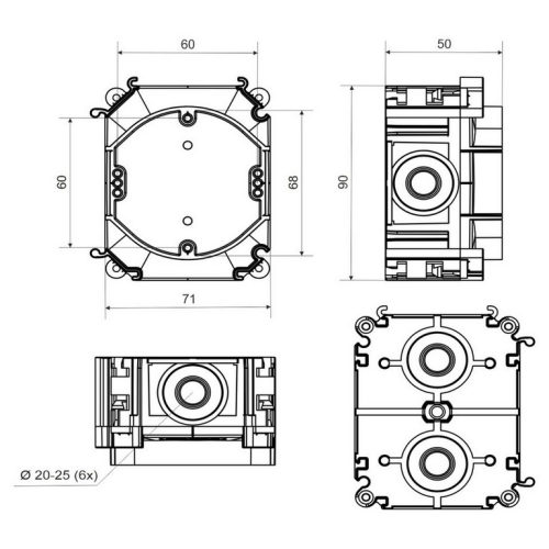 Krabice do betonu KOPOS SB-KP 68-50/L