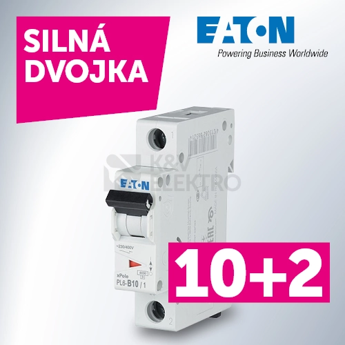 Obrázek produktu Jistič EATON PL6-B10/1 10A 286519 balíček 10+2 0