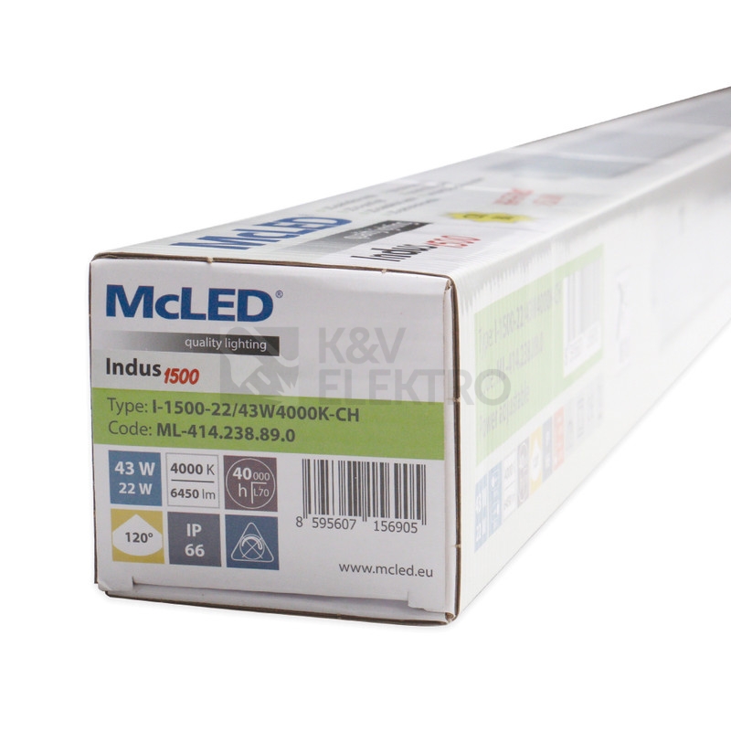 Obrázek produktu Zářivka LED McLED INDUS 1,5M 22/43W 4000K neutrální bílá IP66 ML-414.238.89.0 3