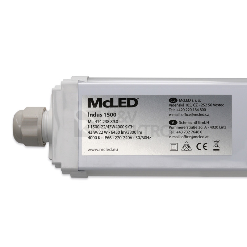 Obrázek produktu Zářivka LED McLED INDUS 1,5M 22/43W 4000K neutrální bílá IP66 ML-414.238.89.0 4