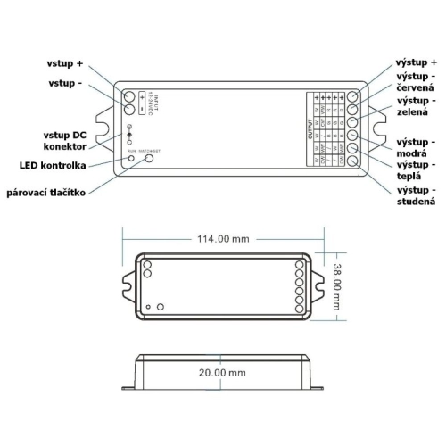 SMART přijímač stmívač dimLED Tuya PR 5K 5v1 069051 (obrázek 5)