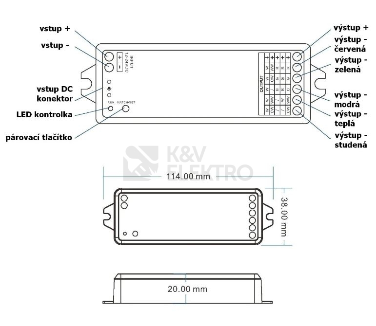 Obrázek produktu SMART přijímač stmívač dimLED Tuya PR 5K 5v1 069051 3