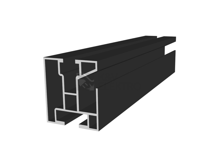 Obrázek produktu  Hliníkový H profil černý ELOX 40x45mm nosník solárních panelů délka 4,6m 0