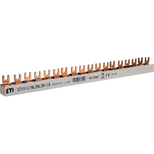 Propojovací lišta ETI IZ10/L1NL2NL3N/18 3p+N (L1,N-L2,N-L3,N) 002921213