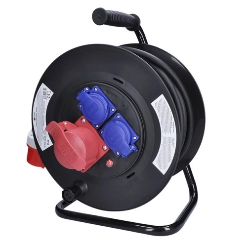 Prodlužovací přívod - na bubnu zásuvky 400V + 230V 25m kabel guma-neopren 5x1,5mm2 IP44 Solight PB40 (obrázek 11)