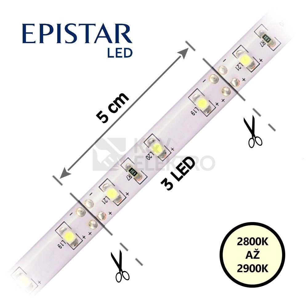 Obrázek produktu LED pásek 12V 4739801-60 teplá bílá 60LED/m 12,5W/m IP65 0