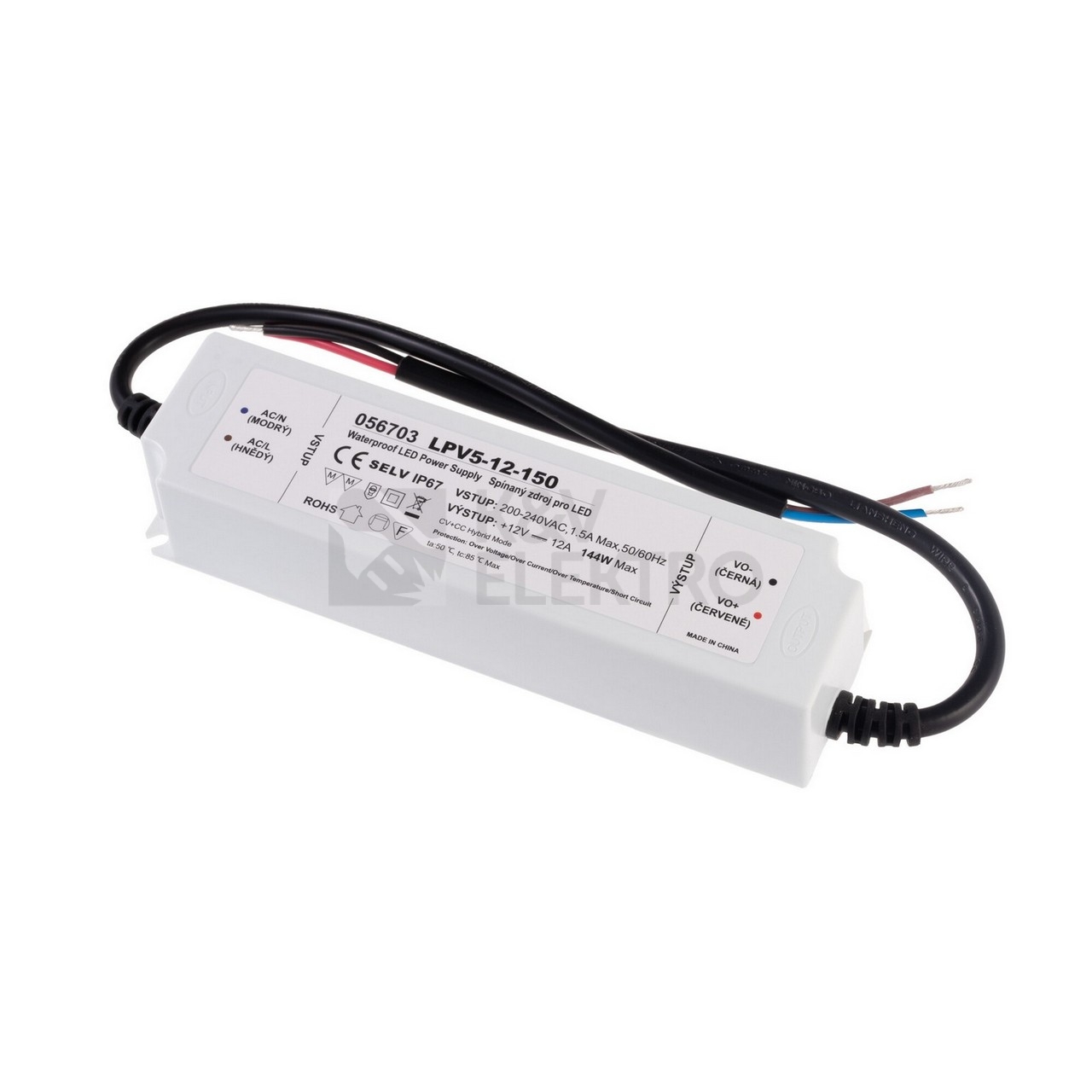 Obrázek produktu LED zdroj 12V 150W LPV5-12-150 056703 0