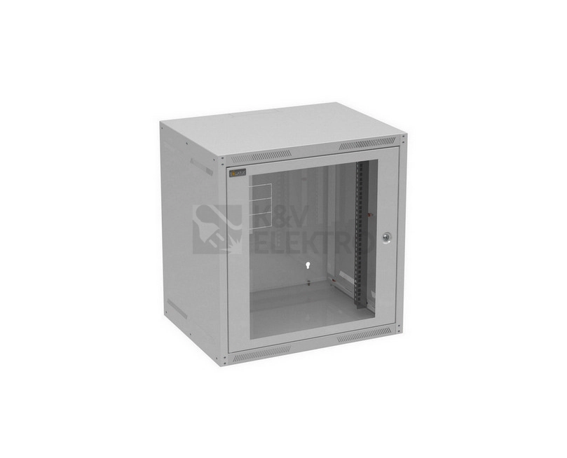 Obrázek produktu Nástěnný datový rozvaděč 19" výška 12U (450mm) H=450mm Š=600mm šedý Solarix GrandN-12U-645-11-G 0