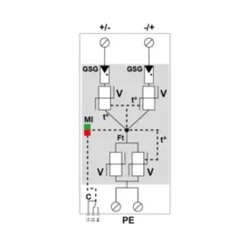Svodič přepětí pro fotovoltaické systémy CITEL DPVN1-6CVGS-21Y-1200