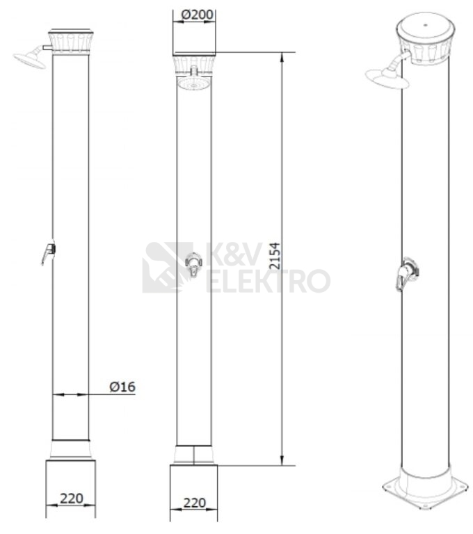 Obrázek produktu  Solární sprcha Marimex UNO 40L ALU 10992056 3