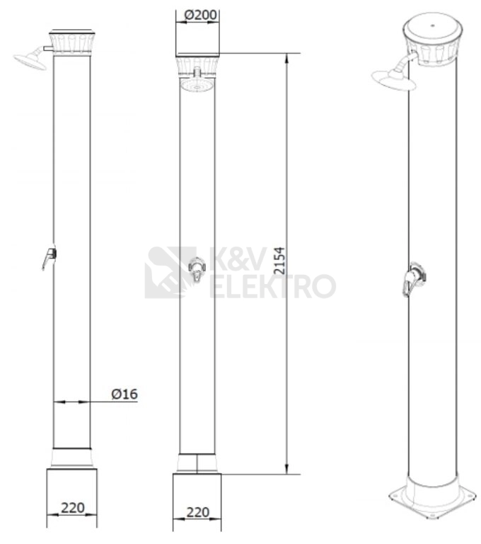Obrázek produktu Solární sprcha Marimex UNO 40L ALU 10992056 3