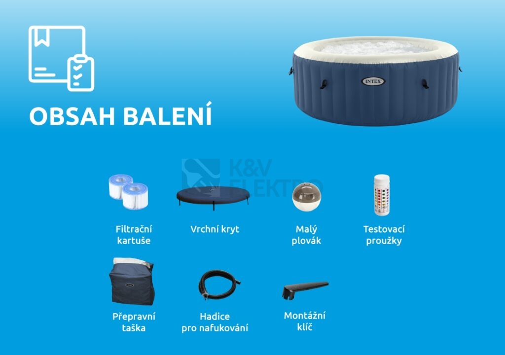 Obrázek produktu Bazén vířivý nafukovací Pure Spa - Bubble HWS MODRÁ - Intex 28486EX Marimex 11400275 1