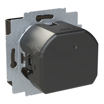 Obrázek produktu ABB Levit M zásuvka onyx/kouřová černá s USB nabíjením 5569H-A32357 63 s clonkami 2CHH693257A4063 1