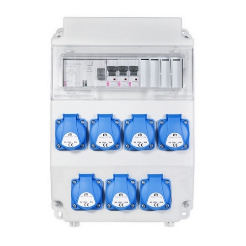 Zásuvková skříň ETI EDS11 RCD 7 B IP54 7x230V 001105252