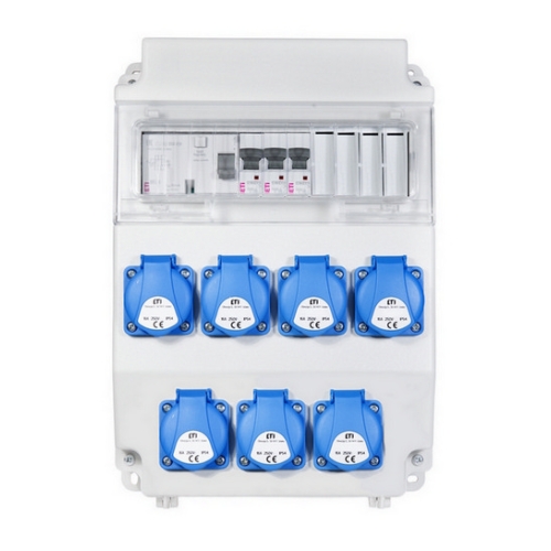 Zásuvková skříň ETI EDS11 RCD 7 C IP54 7x230V 001105253