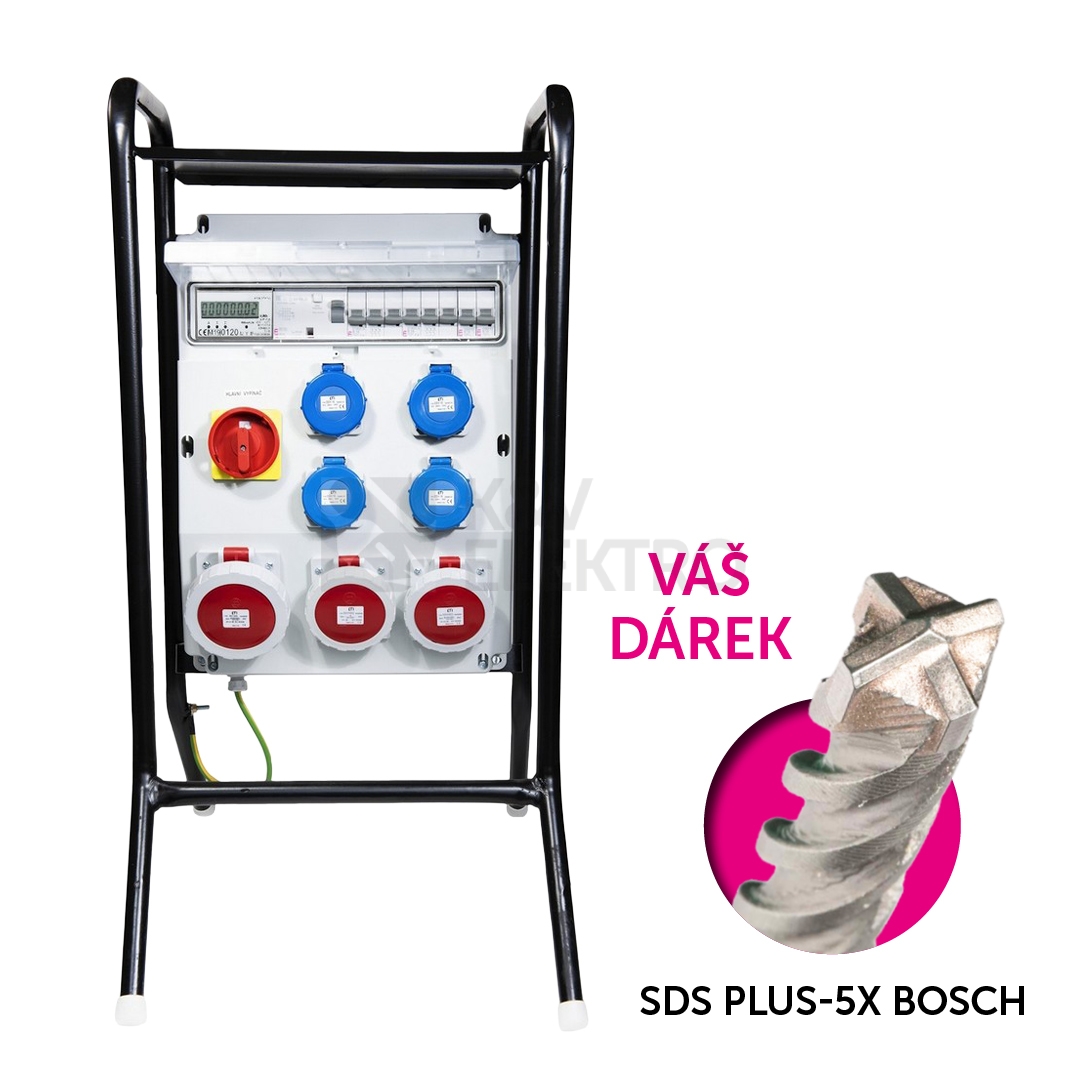 Obrázek produktu Staveništní rozvaděč s elektroměrem ETI EDS16S RCD 4/3 16/32/VYP/E B vypínač chránič 63/003A zásuvky 1x32A 5p 2x16A 5p 4x230V 004483 452 0