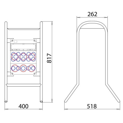 Staveništní rozvaděč s elektroměrem ETI EDS16S RCD 4/3 16/32/VYP/E B+C vypínač chránič 63/003A zásuvky 1x32A 5p 2x16A 5p 4x230V 0044 83453