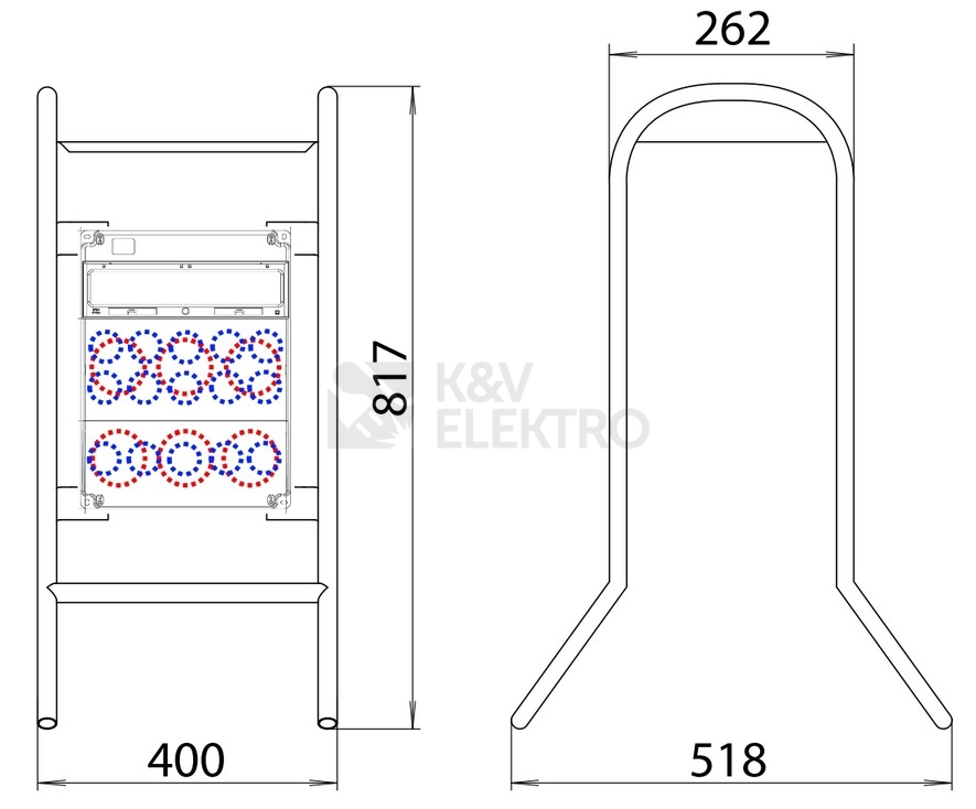 Obrázek produktu Staveništní rozvaděč s elektroměrem ETI EDS16S RCD 4/3 16/32/VYP/E B+C vypínač chránič 63/003A zásuvky 1x32A 5p 2x16A 5p 4x230V 0044 83453 1